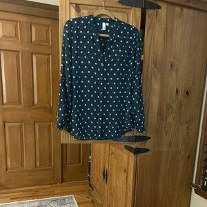 Kut from the Kloth Sheer Polka Dot Button Front Blouse | Size S